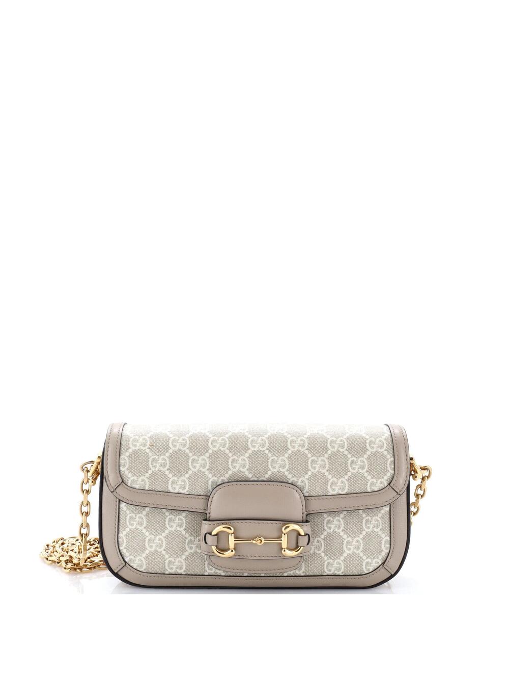 Gucci Horsebit Shoulder Bag Gg Coated #348413G23B